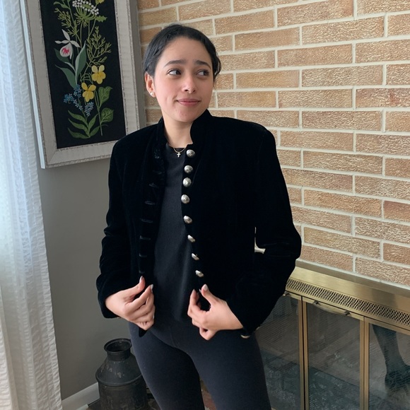 Vintage Lucia Lukken Velvet Blazer with Western Style Buttons - Picture 4 of 16